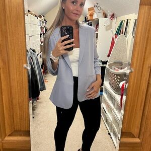 Skies Are Blue Light Gray Blazer